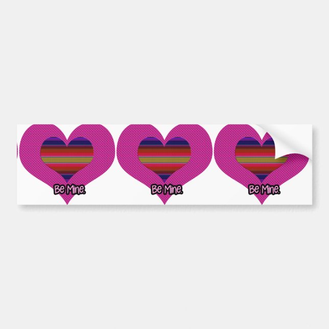 Pegatina Para Coche Be Mine Valentine Rainbow Heart Heart (Frente)