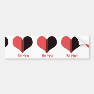 Pegatina Para Coche Be Mine Valentine Red Stripe Heart