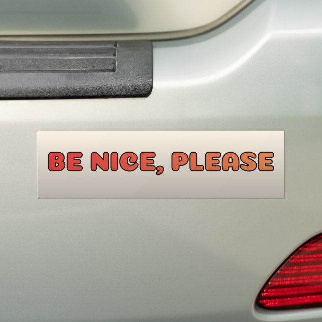 Pegatina Para Coche Be Nice, Please (en coche)