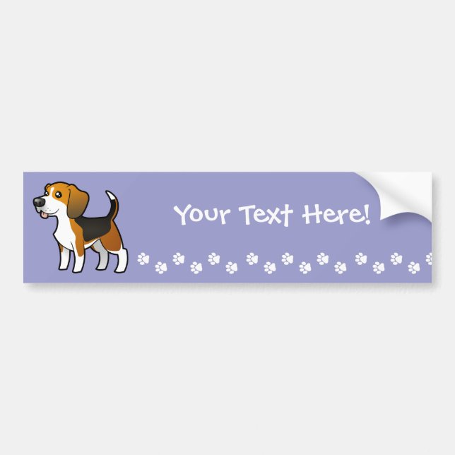 Pegatina Para Coche Beagle del dibujo animado (Frente)