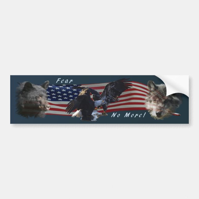 Pegatina Para Coche Bear, Wolf, Eagle Patriotic Bumper Sticker Sticker (Frente)
