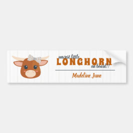 Pegatina Para Coche Bebé Chica Longhorn Naranja quemada Invitación