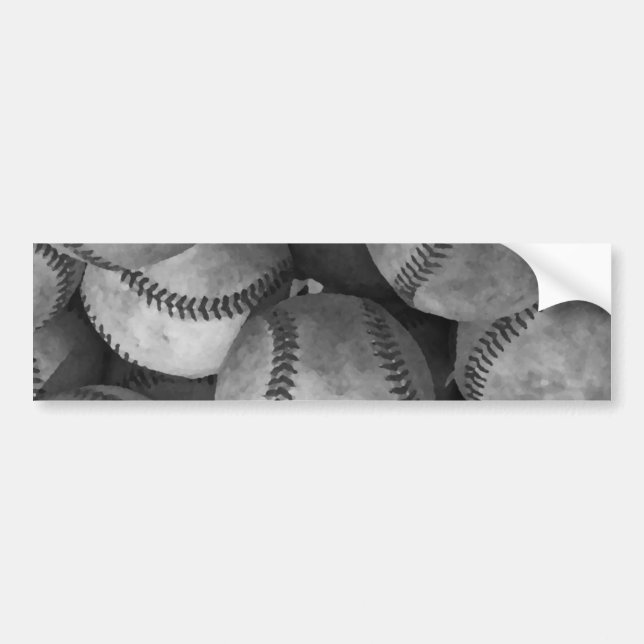 Pegatina Para Coche Béisbol blanco y negro (Frente)