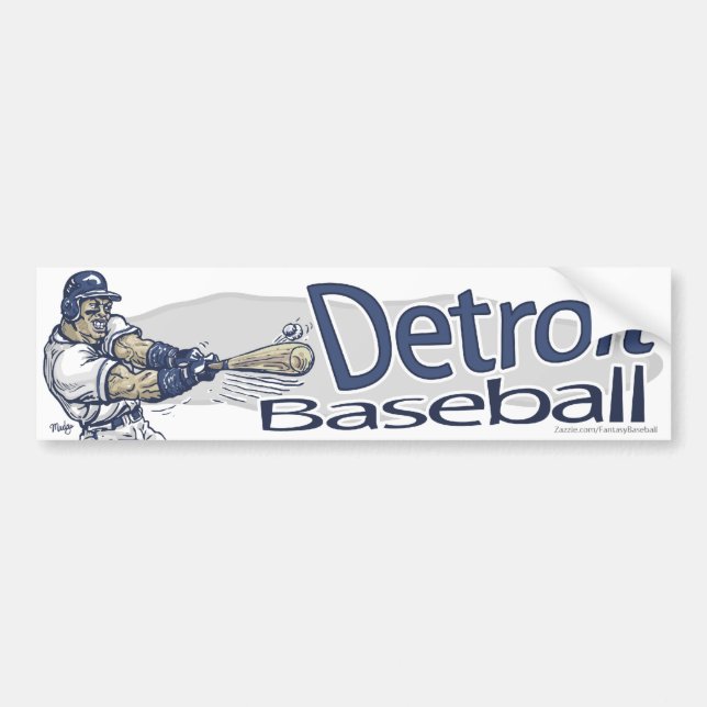 Pegatina Para Coche Béisbol Bumpersticker de Detroit (Frente)