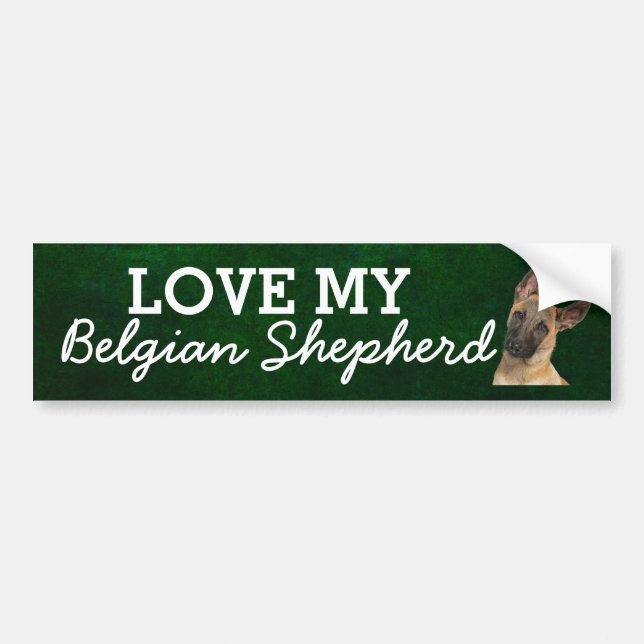Pegatina Para Coche Belgian Shepherd bumper sticker (Frente)