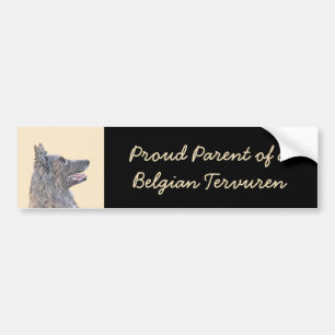 Pegatina Para Coche Belgian Tervuren Painting - Cute Original Dog Art