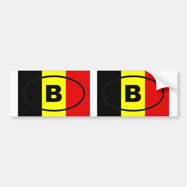 Pegatina Para Coche Bélgica - B - oval europeo (Frente)