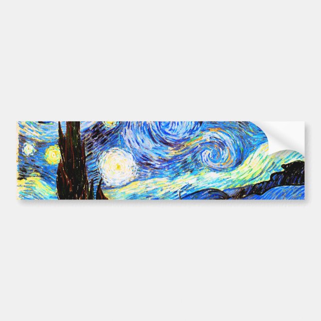Pegatina Para Coche Bella Artes nocturno Van Gogh Starry (Frente)