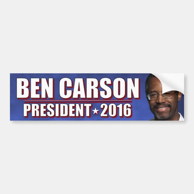 Pegatina Para Coche Ben Carson para el presidente 2016 (Frente)