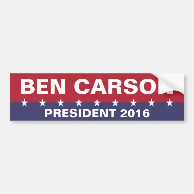 Pegatina Para Coche BEN CARSON para presidente 2016 (Frente)