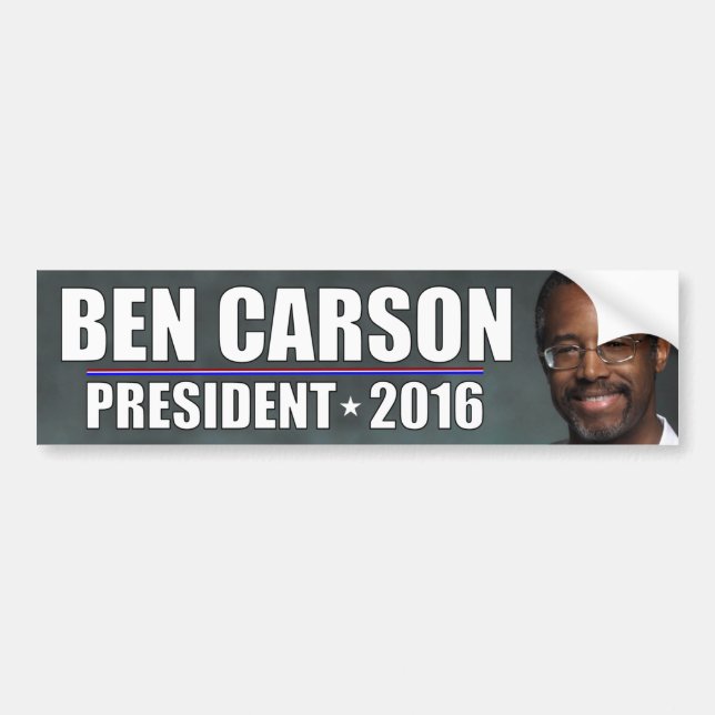 Pegatina Para Coche Ben Carson - presidente 2016 (Frente)