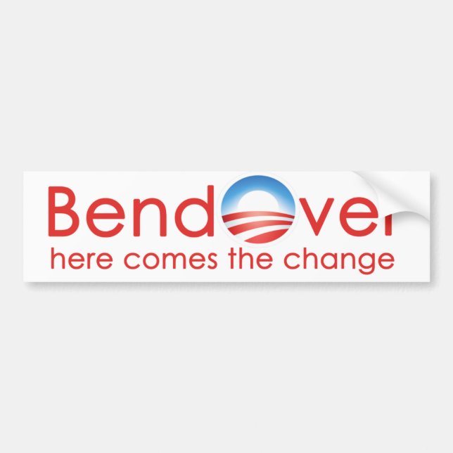 Pegatina Para Coche Bend Over para Barack Obama cambia la nobama (Frente)