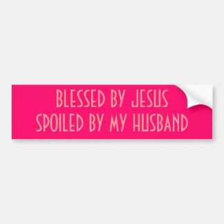 PEGATINA PARA COCHE BENDECIDO POR JESUSSPOILED POR MI MARIDO