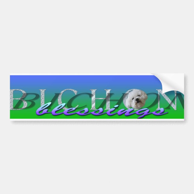 Pegatina Para Coche bendiciones logo_edited-2 del bichon (Frente)