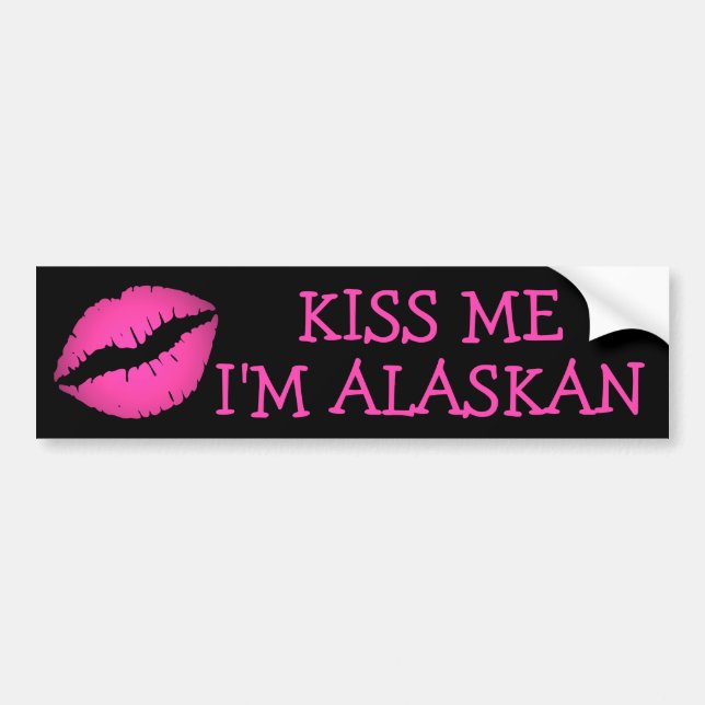 Pegatina Para Coche Bésame, soy Alaskan Bumper Sticker (Frente)