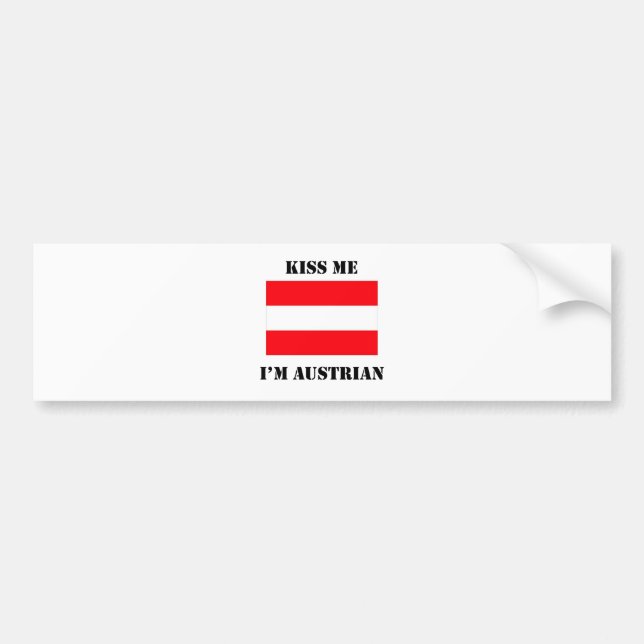 Pegatina Para Coche Béseme que soy austríaco (Frente)