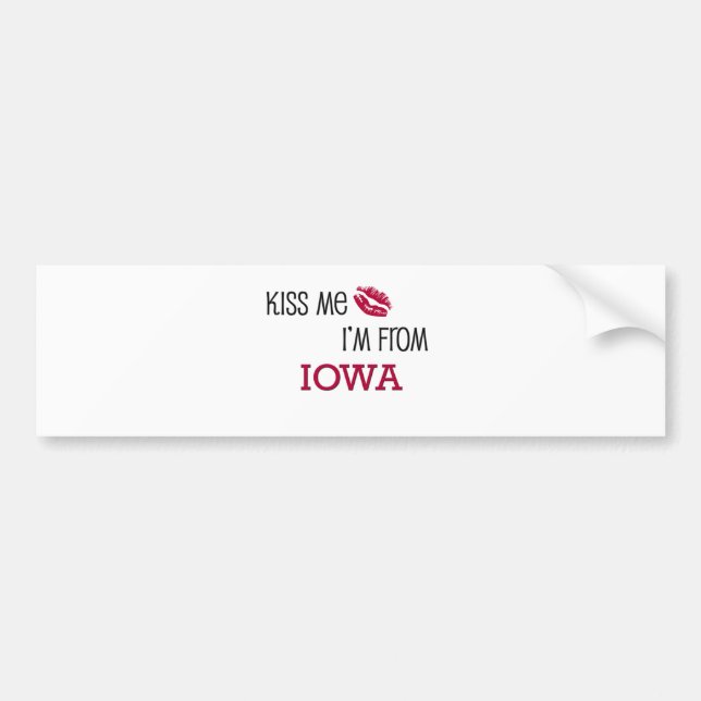 Pegatina Para Coche Béseme que soy de IOWA (Frente)
