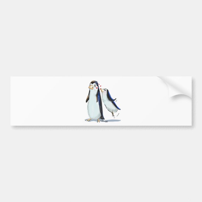 Pegatina Para Coche Beso del pingüino (Frente)