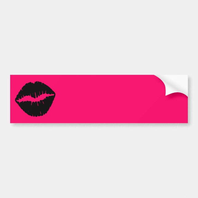 Pegatina Para Coche Beso rosa y negro (Frente)