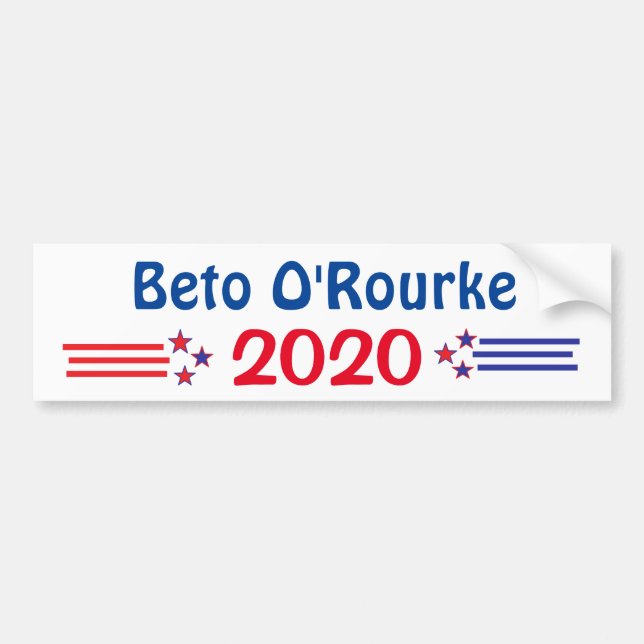 Pegatina Para Coche Beto O'Rourke para la presidencia 2020 (Frente)