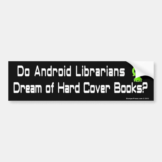 Pegatina Para Coche Bibliotecarios de Android Bumper Sticker (Frente)