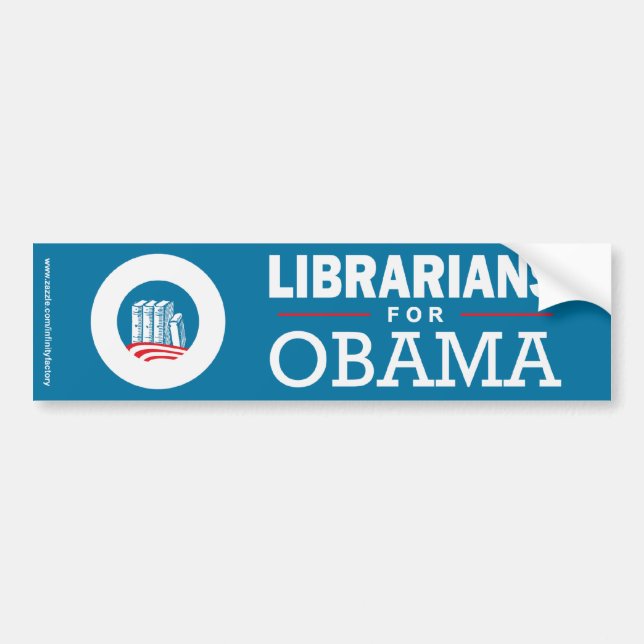 Pegatina Para Coche Bibliotecas para Obama (Frente)
