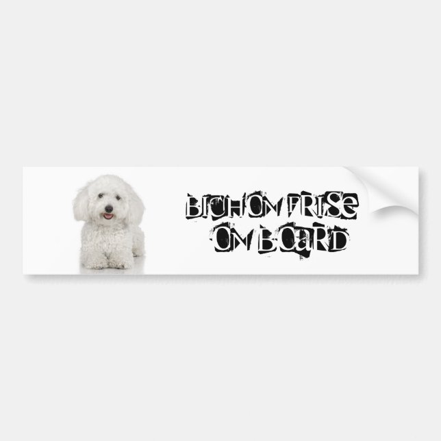 Pegatina Para Coche Bichon Frise a bordo (Frente)