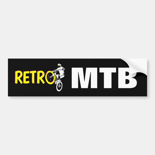 Pegatina Para Coche bicicleta de montaña Retro (Frente)