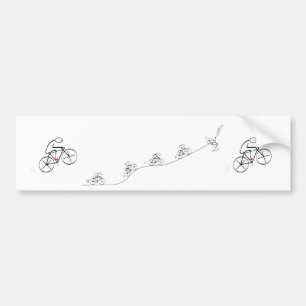 Pegatina Para Coche Bicyclist que pasa la colina