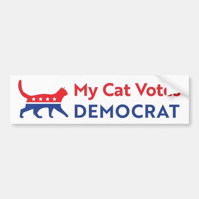 Pegatina Para Coche Biden 2020 - Mi gato vota a demócrata (Frente)