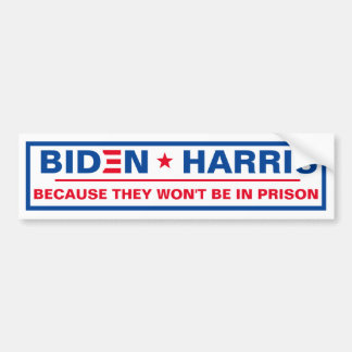 Pegatina Para Coche Biden - Harris porque no estarán en prisión