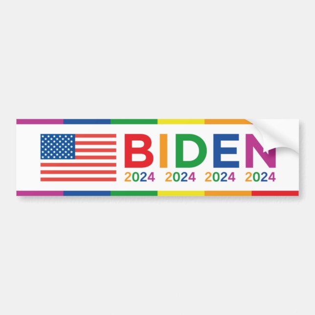 Pegatina Para Coche Biden LGBT 2024 (Frente)