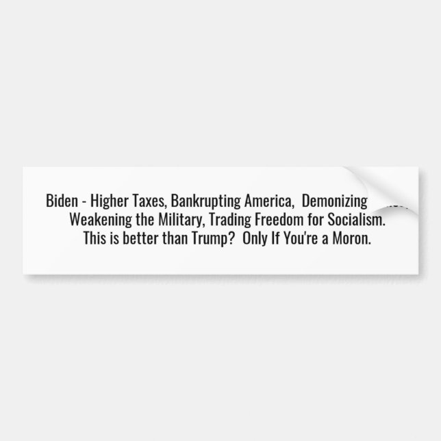 Pegatina Para Coche Biden - ¿Mejor que Trump? (Frente)