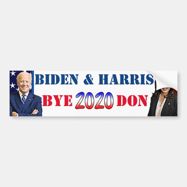 Pegatina Para Coche Biden y Harris Bye-Don Anti Trump (Frente)