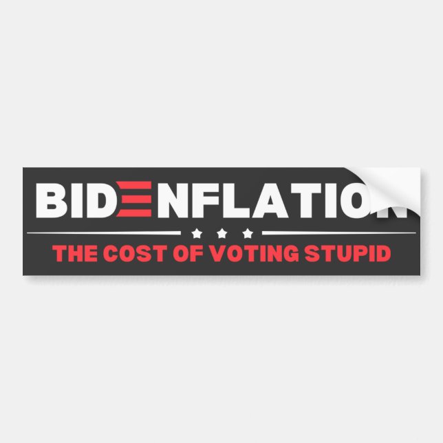Pegatina Para Coche Bidenflation El Costo De Votar Estúpido Anti Biden (Frente)