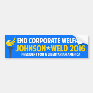 Pegatina Para Coche Bienestar 2016 de Gary Johnson Libertarian Weld