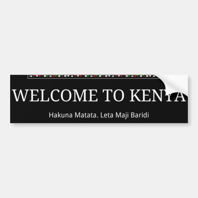 Pegatina Para Coche Bienvenidos a la Kenia mágica: Hakuna Matata (Frente)