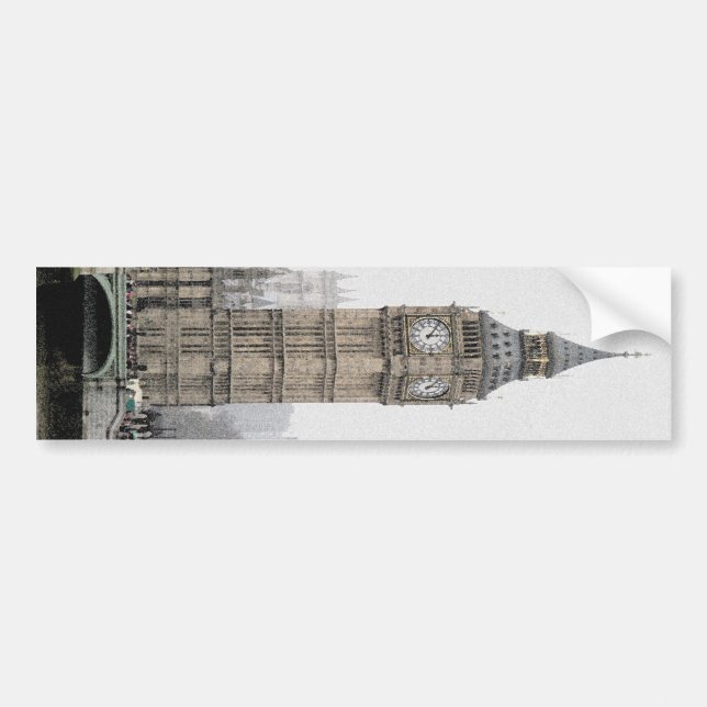 Pegatina Para Coche Big Ben London (acuarela) (Frente)