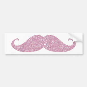 Pegatina Para Coche Bigote rosado divertido de Bling