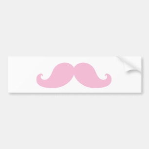 Pegatina Para Coche Bigote rosado femenino