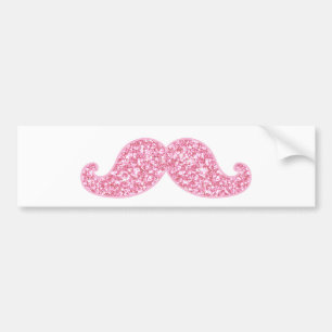 PEGATINA PARA COCHE BIGOTE ROSADO FEMENINO DEL PURPURINA IMPRESO