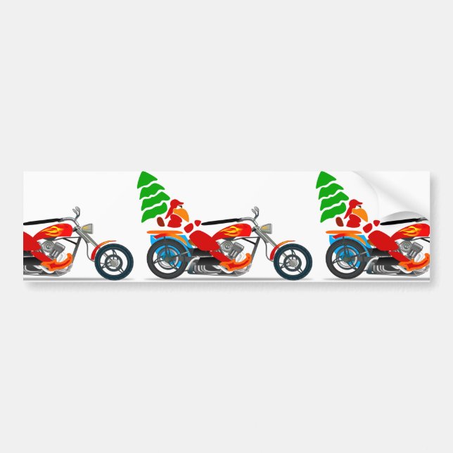 Pegatina Para Coche Biker Santa (Frente)