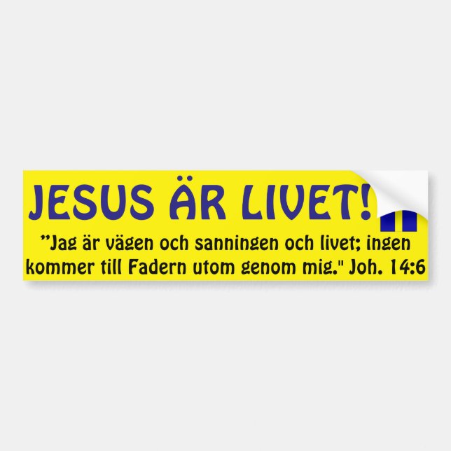 Pegatina Para Coche Bildekal, Sverige, Jesus är Livet. (Frente)