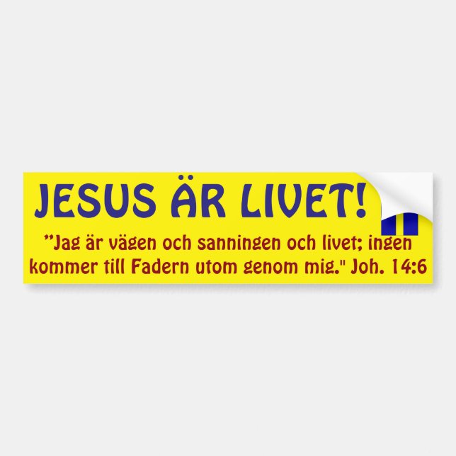 Pegatina Para Coche Bildekal, Sverige, Jesus är Livet. (Frente)