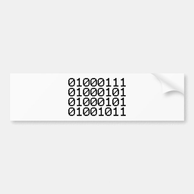 PEGATINA PARA COCHE BINARY GEEK (Frente)
