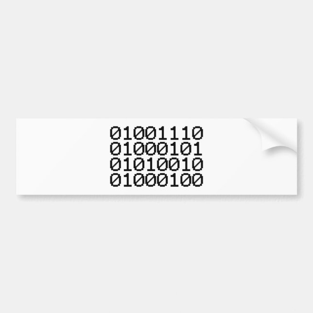 PEGATINA PARA COCHE BINARY NERD (Frente)