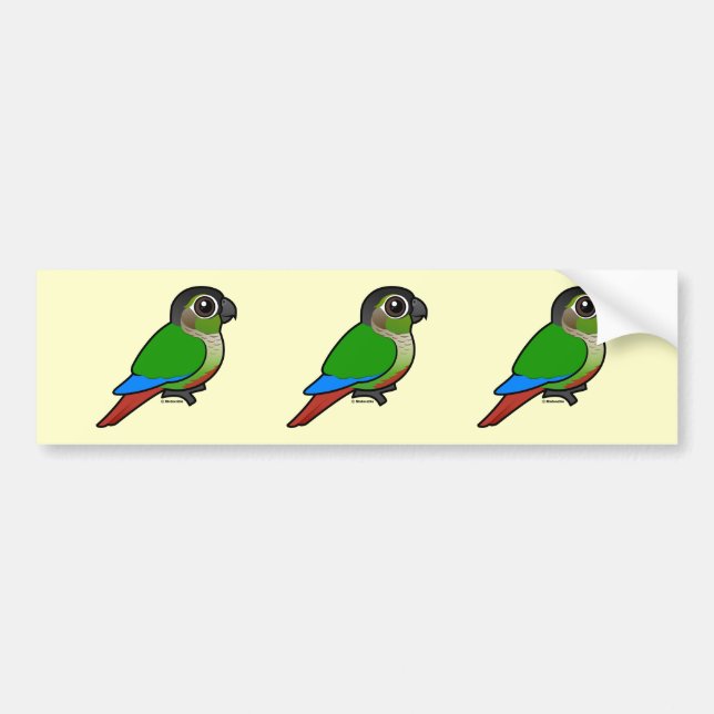 Pegatina Para Coche Birdorable Conure Verde-cheeked (Frente)
