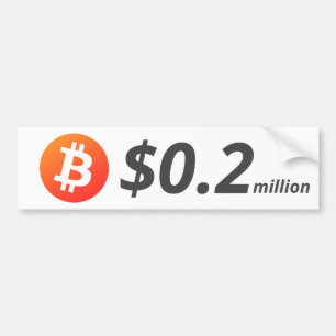 Pegatina Para Coche Bitcoin $0.2 millones ($200 mil) Un millón