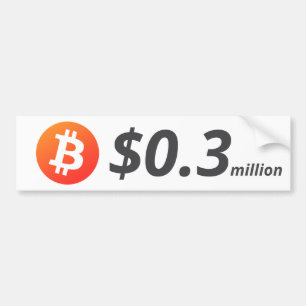 Pegatina Para Coche Bitcoin $0.3 millones ($300.000) Un millón