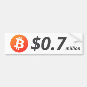 Pegatina Para Coche Bitcoin $0.7M ($700K) Un Millón